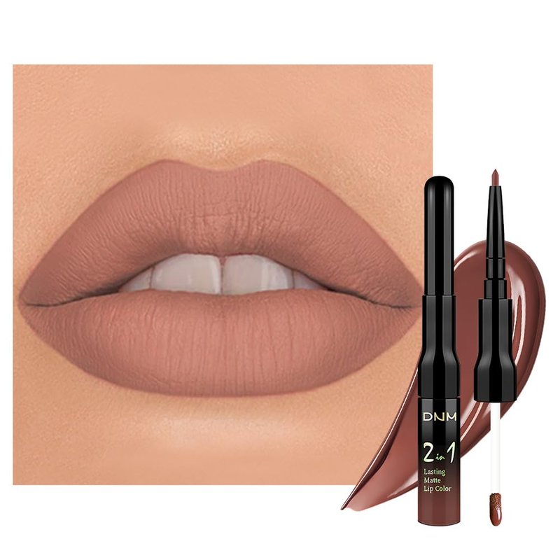 Evpct Lip Liner & Liquid Lipstick Set - Long Lasting, Waterproof, Smudge Proof | Nude Matte Finish