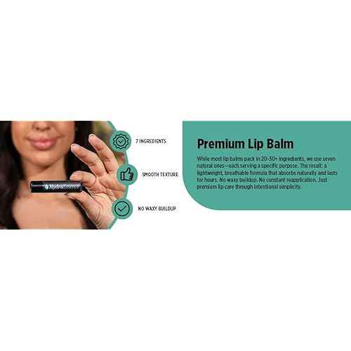 Premium Lip Balm Lightweight 4-Pack | Cherry, Blue Raspberry & Peppermint (2) | Natural Ingredients with Shea & Cocoa Butter | Made in USA | 0.15 oz Each