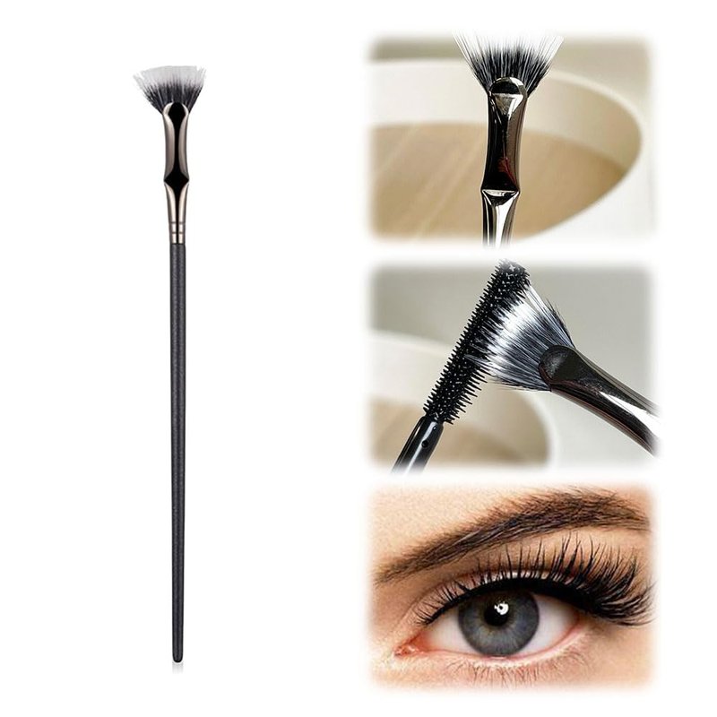 Folding Angle Scalloped Lash Brush,Mascara Brush Eyelash Comb Separator for Upper Lower Eye Lash,Foldable Curled Eyelash Brush Eye Makeup Tools (1 PCS)