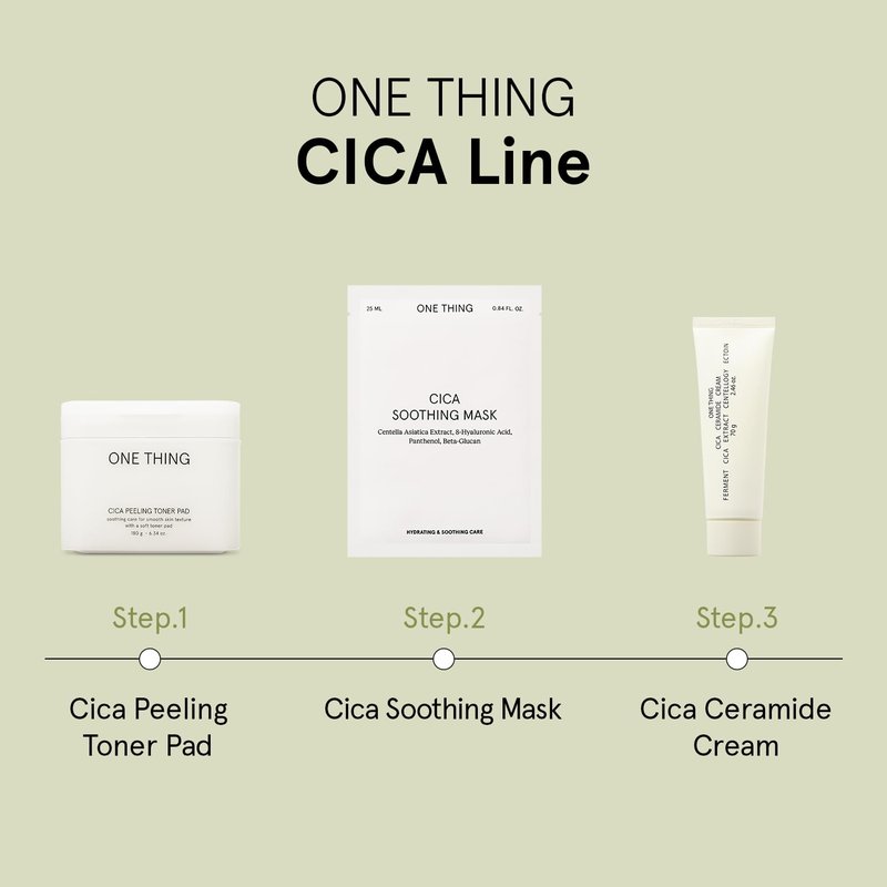 ONE THING Cica Peeling Toner Pad 6.34 Oz, 65 Pads | Vegan Soothing Calming Exfoliating Purifying Hydrating Facial Cotton Toner Pads for All, Sensitive Skin, Pore Blackhead Care | Korean Skincare