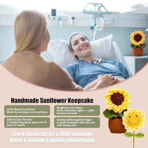 Sunflower Gifts for Women, 7pcs Self Care Get Well Soon Gift Basket ? Relaxing Spa Care Package, Thinking of You Birthday Sympathy Gift Box for Mom, Friend, Sister