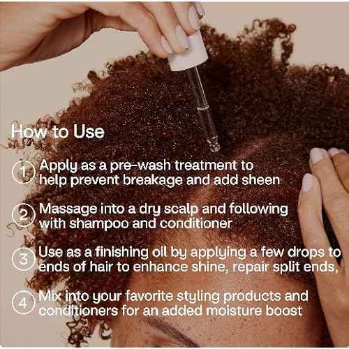 4U by Tia Multi-Use Hair Oil - 3A-4C Hair Type HEMI15 & Vitamin C Hair Balm - Nourish, Repair, Frizz Control, Natural Ingredients (2 fl oz)