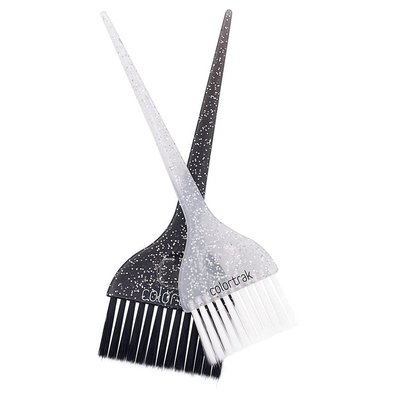Galaxy Glitter Hair Brush Set - 2 Piece Highlighting & Coloring Brushes | Soft & Stiff Bristles, 2.5" & 3" Wide