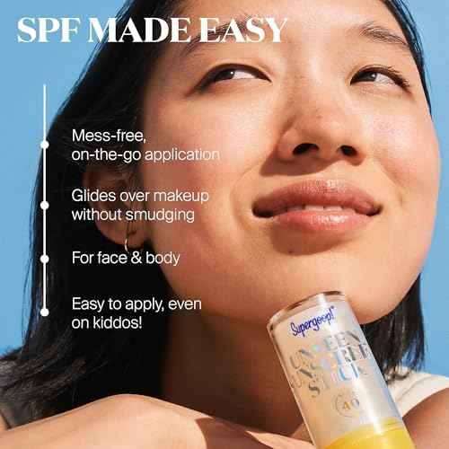 Supergoop! Unseen Sunscreen Stick - SPF 40 - Clear & Invisible + Broad Spectrum - Glides Over Makeup - Natural Finish - For All Skin Types - 0.7 fl oz, 2 Pack