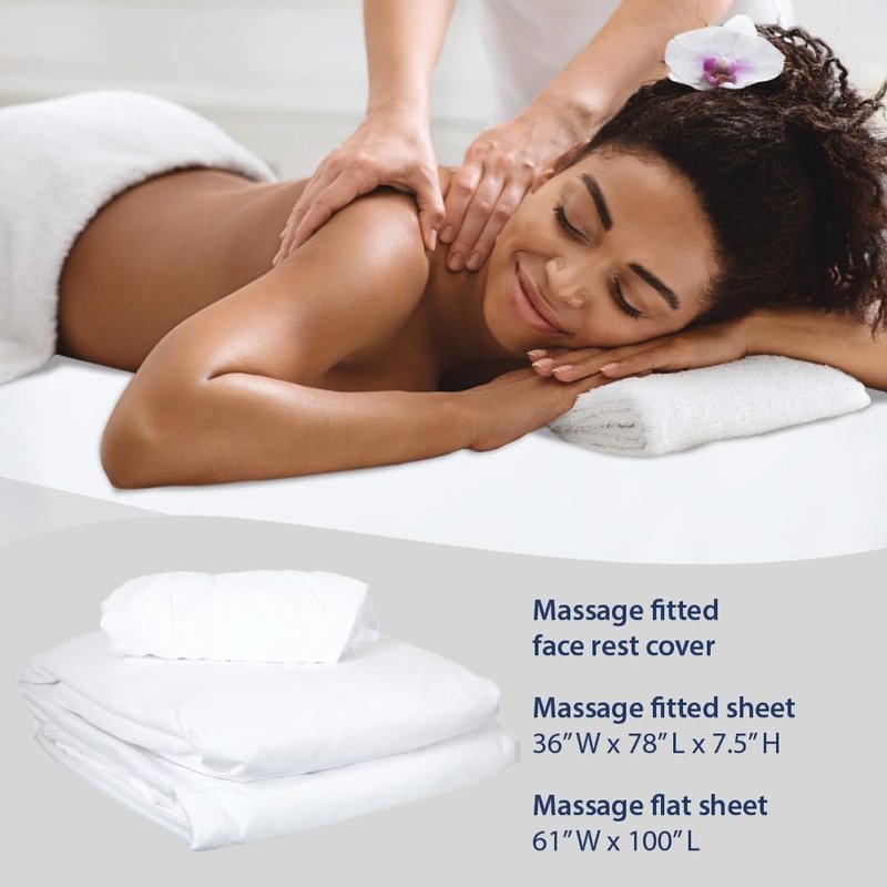 ForPro Professional Collection Microfiber Massage Sheet Set - Ultra-Light, Stain & Wrinkle-Resistant, White | 3-Piece Set