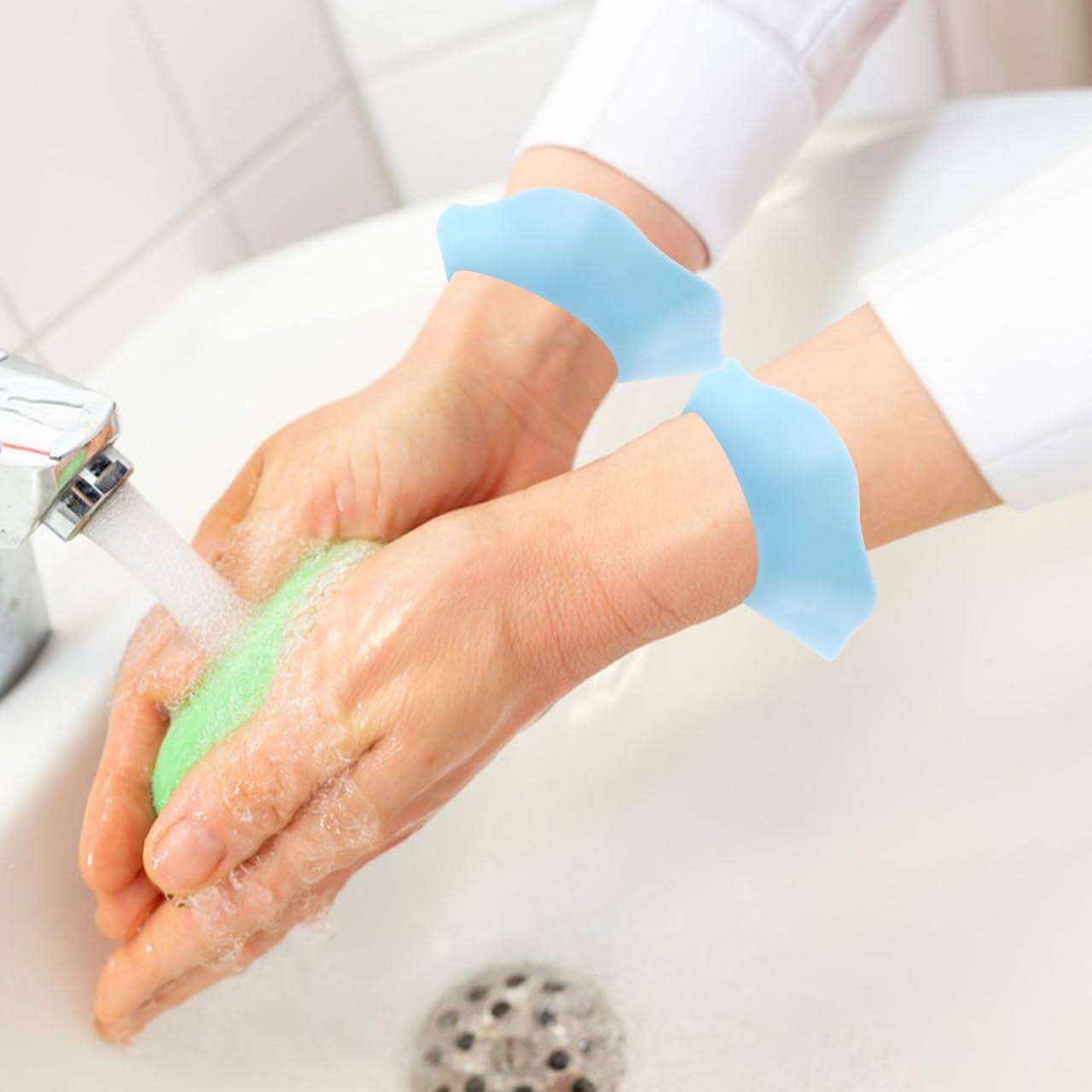 SAFIGLE 3 Pairs Silicone Wristbands for Washing Face with Retractable Elastic Water Absorption Skincare Wristband for Spa Makeup and Daily Use Comfortable Fit 3.93X3.54X0.59In