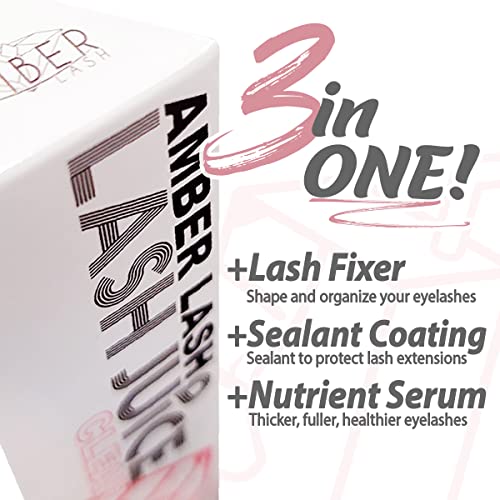 Lash Juice by Amber Lash, 3-in-1 Coating Essence and sealant for Eyelashes with Extensions and or Lift Perm, Protect and Nourish to Promote Healthy Eyelash 10ml / 0.34 fl oz Total(Double Take)
