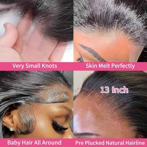 22 Inch Body Wave 13x6 Lace Front Wigs Human Hair HD Lace Frontal Wigs Human Hair for Women Glueless Wigs Human Hair 200% Density Pre Plucked with Baby Hair