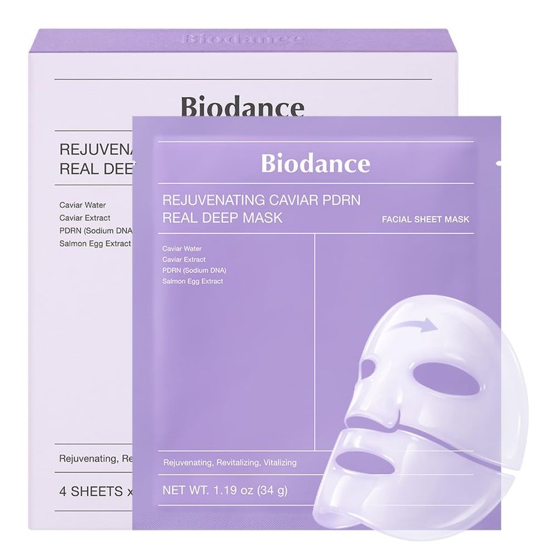 Rejuvenating Caviar PDRN Deep Mask - Overnight Hydrogel Face Mask for Skin Firming & Radiance | 1.19oz (34g) x 4 Pack
