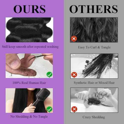 12A Grade Brazilian Body Wave Human Hair Weave Human Hair Bundles Brazilian Virgin Hair For African Americans Women 3 Bundles Total 300g/10.5oz 16 18 20inch