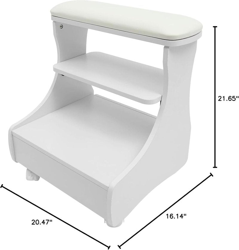 Pedicure Foot Bath Trolley - Mobile Foot Rest Chair with Wheels | 44.09 lbs Capacity for Manicure & Massage