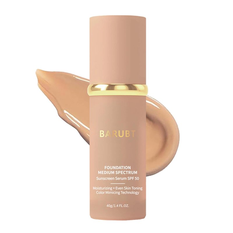 BARUBT 4 in 1 Color Changing Foundation - Medium Spectrum, Evening Skin Tone, Long-Lasting & Waterproof Hydrating Concealer with Medium to Full Coverage, Lightweight Flawless Finish Makeup
