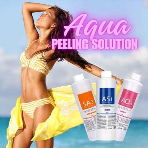 Professional Hydro Peeling Solution for Hydrodermabrasion Machines ? Bubble Solution for All Skin Types (AS1, SA2, AO3) ? Deep Cleansing, Hydration, and Anti-Aging
