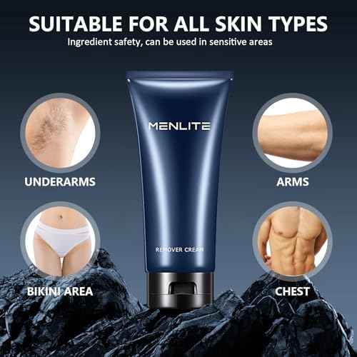 Hair Remover Body Cream, Quick and Easy Skin Friendly Hair Remover for Men & Women, Suitable for Arms Legs Chest and Public Area, Painless, Soothing(Grey, 3.38 Fl Oz (Pack of 1))