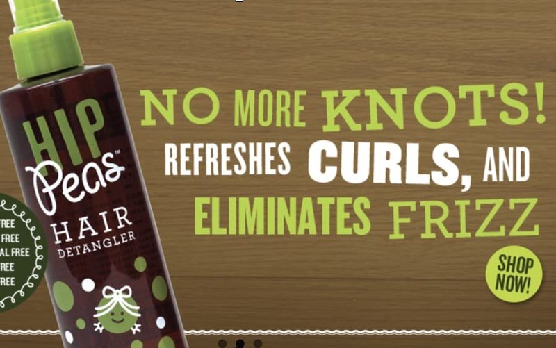 Hip Peas Detangler Leave-In Conditioner Spray - Tangle-Free Formula for Kids' Wet or Dry Hair