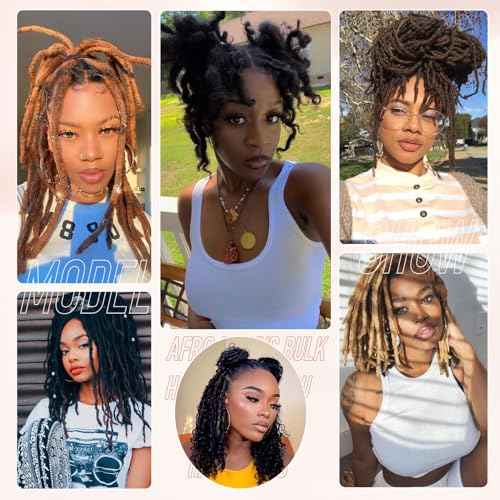 Teresa Afro Kinkys Bulk Human Hair For Twists, Afro Kinky-Curly Human Hair Bulk For Dreadlocks Extensions,Bulk Human Braiding Hair Afro Kinky Twist Extensions Natural And Soft (22 Inch, 30g/Pack)