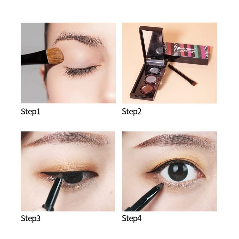 **3 in 1 Eyebrow Gel & Eyeliner - Waterproof, Smudge-Proof, Long Wear | Black & Brown with Brush**