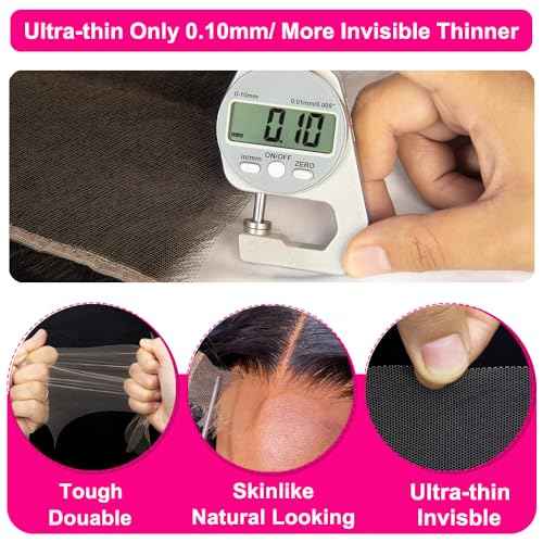 13x4 0.1mm SKINLIKE Ultra Thin Invisible HD Frontal Body Wave Transparent Lace Frontal Closure Melt Into Skin Easily Pre Plucked With Baby Hair 12A Grade Brazilian Human Hair 14 Inch