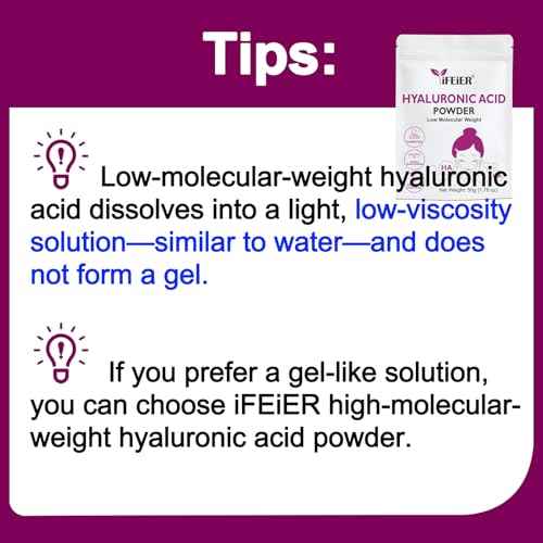 Hyaluronic Acid Powder | Low Molecular Weight Hyaluronic Acid Powder | 50g(1.76oz) Cosmetics Grade | Sodium Hyaluronate HA | LMW HMW HA ingredient for DIY Serums
