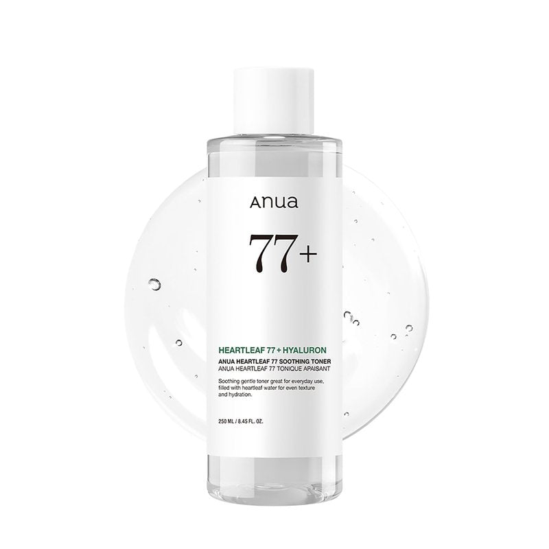 Anua Heartleaf 77 Soothing Toner, Moisturizing & Calming Facial Toner for Glass Skin, Hyaluronic Acid, Lightweight Hydration for Sensitive Skin, Redness Relief, Korean Skincare, 8.45 fl.oz