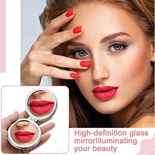 Berlune 10 Pcs Mandala Pocket Mirror Mini Travel Compact Makeup Mirrors Purses Accessories Hand Folding Beauty Mandala Designs Cosmetic Mirror Double-Sided 2 x Magnifying Supply for Girls Women