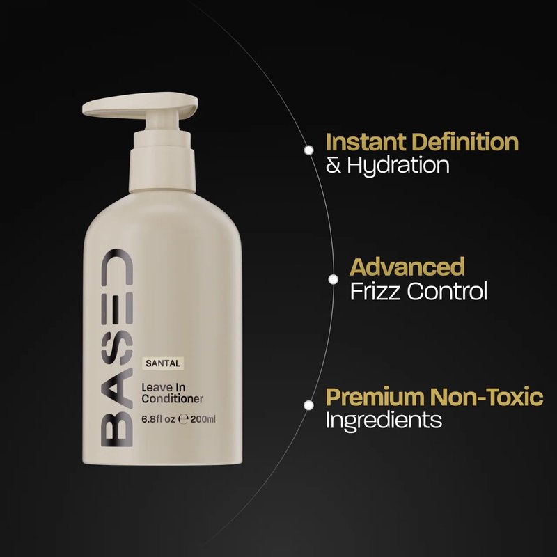 BASED Leave-In Conditioner - Instant Frizz Control & Hydration | Premium Formula for Men, 6.8 Fl Oz