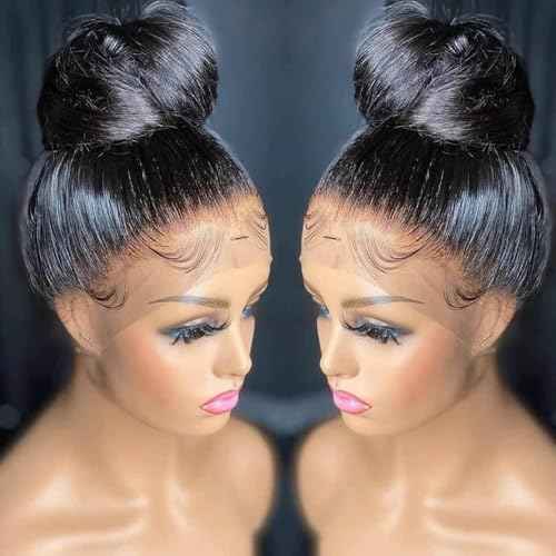 360 Lace Frontal Human Hair Body Wave Transparent 360 Frontal hd Lace Closure With Baby Hair 150% Density Raw Virgin Human Hair Natural Color (22 Inch)