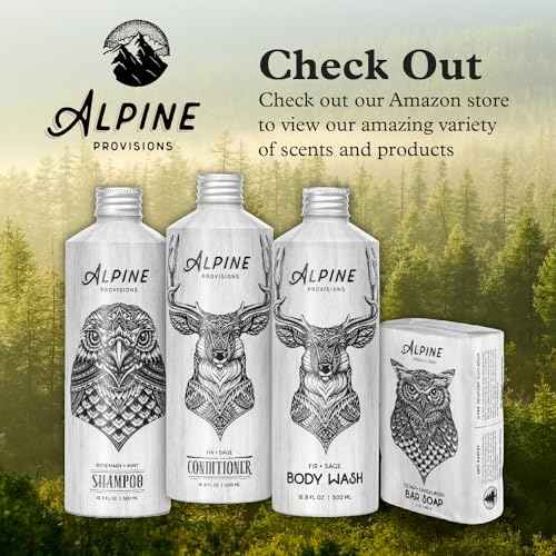Alpine Provisions Cedar & Sandalwood Organic Conditioner - Natural, Moisturizing, & Strengthening w/Essential Oils, Sunflower oil & Aloe Vera, Vegan, Sulfate - Plant-Based Hair Care - 16.9 FL Oz