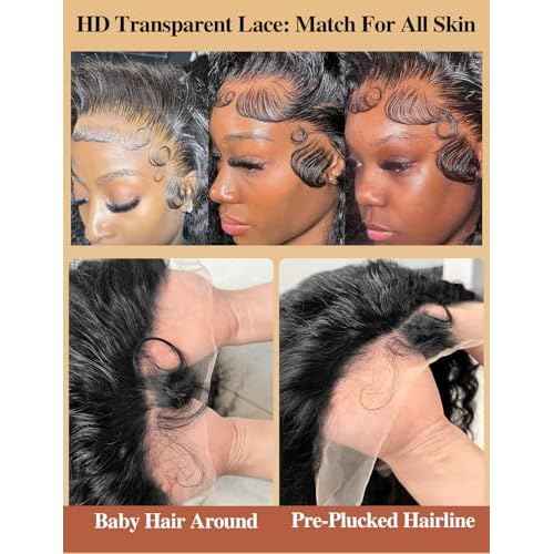 18 Inch 13x6 Lace Front Wigs Human Hair Deep Wave Hd Transparent Frontal Wigs Pre Plucked with Baby Hair Deep Curly Glueless Wet And Wavy Wig for Women