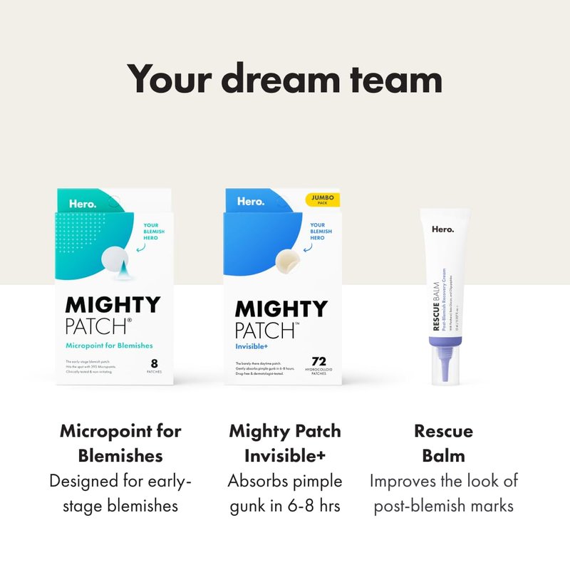 Mighty Patch™ Invisible+ Acne Pimple Patch - Hydrocolloid Cover for Zits & Blemishes | 72 Count