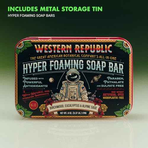 Hyper Foaming Soap Bar | Birchwood, Eucalyptus & Alpine Sage and Tropic Rum & Nautical Sea Salt | Hydrating & Anti-Aging Ingredients | (2 Pack) | Made in USA