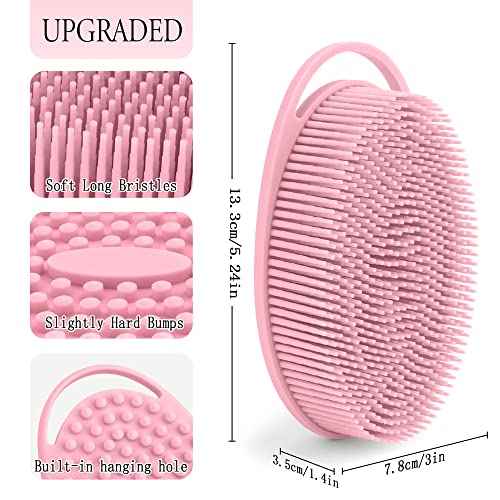 6 Pack Silicone Body Scrubber, Soft Silicone Loofah Exfoliating Body Scrubber Fit for All Kinds of Skin, Clean and Sanitary