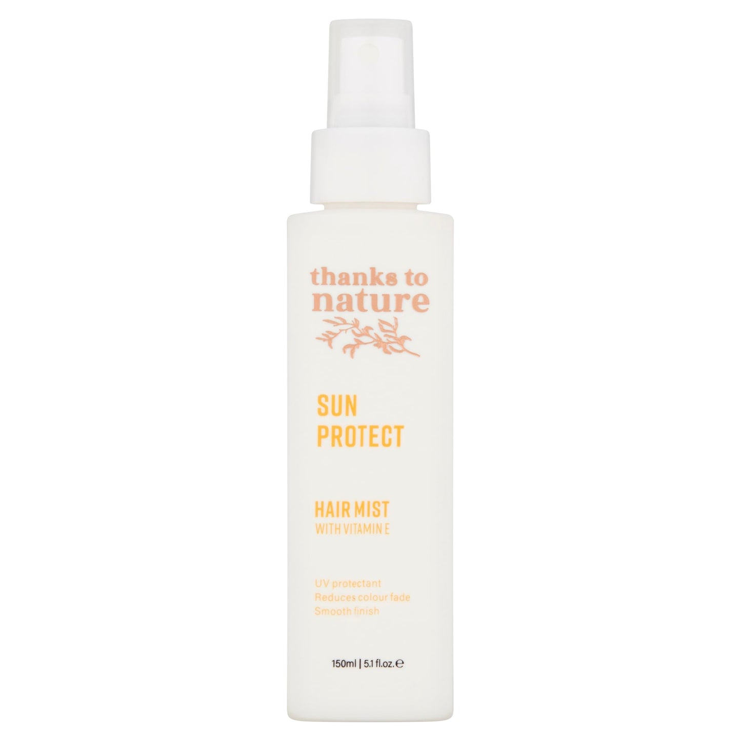 thanks to nature Sun and Heat Protection Spray for Hair, Lightweight Hair Care that Prevents Breakage, Reduces Frizz, Hair Mist with vitamin E, grapeseed, jojoba, argan and coconut oil, 5.1 fl oz