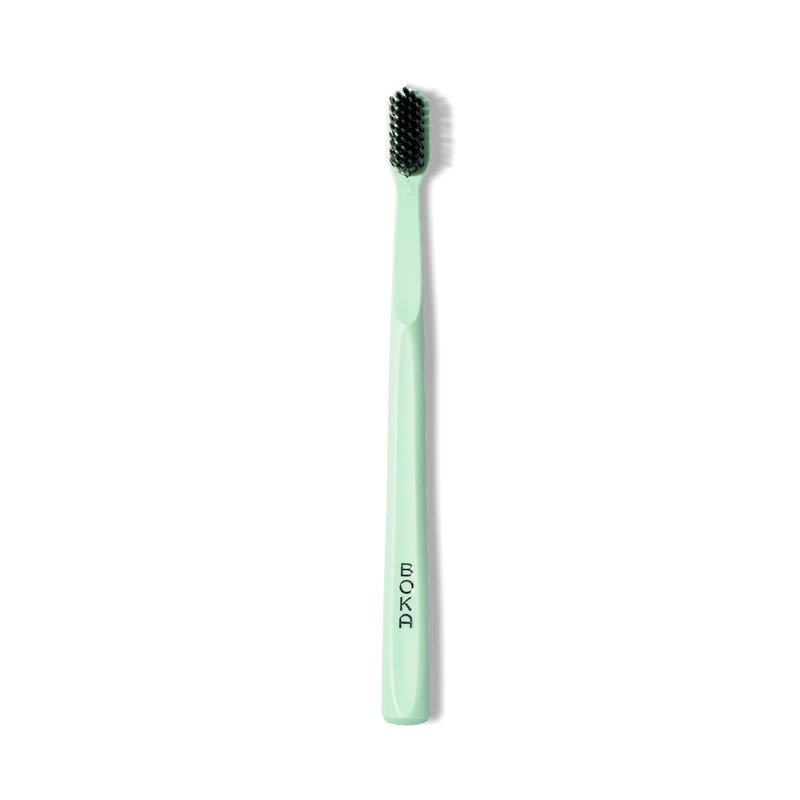 Boka Classic Manual Toothbrush with Extra Soft Activated-Charcoal, Tapered Bristles, Bioplastic Handle that Includes Travel Cap, Dentist-Approved, Great for Adults and Kids, Mint (Pack of 1)