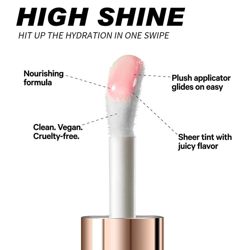Juicy-Gloss Tinted Lip Oil | Deep Hydration & Repair for Dry Lips - Non-Sticky Formula (04#)