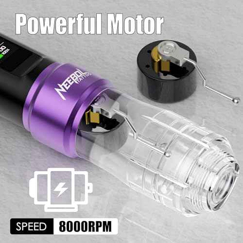 Neebol Wireless Tattoo Gun kit with Mode Memory, Cordless Rotary Tattoo Pen with 6h Battery Life, Easy Adiustment, Tattoo Supplies, Complete Tattoo Machine Kit Gift for Beginners and Professionals