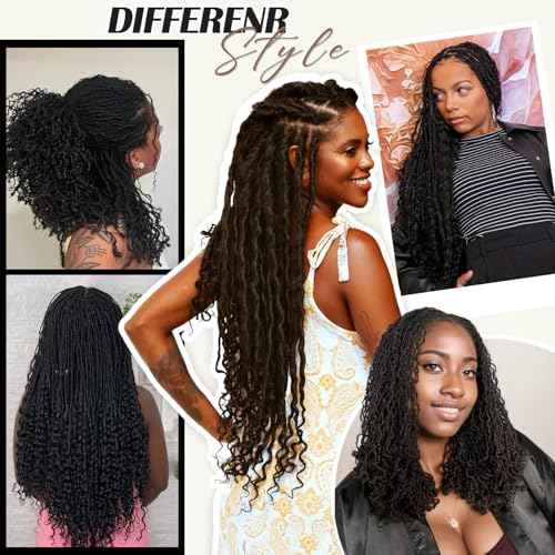 Teresa 0.2cm Micro Sister loc Extensions Human Hair Micro Locs Extensions Human Hair Interlocking Sisterlocks Sister Locs Curly Ends 100% Real Human Hair Dreadlock Extensions£¨18 Inch 30 Strands£©