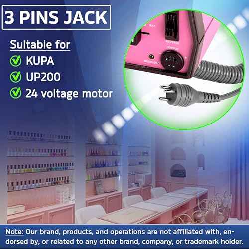 30.000RPM Professional Nail Drill Machine - Hand Drill for Nails - Replacement Nail Drill Handpiece Compatible with KUPA KP55, KP60, KP5000, UP-200