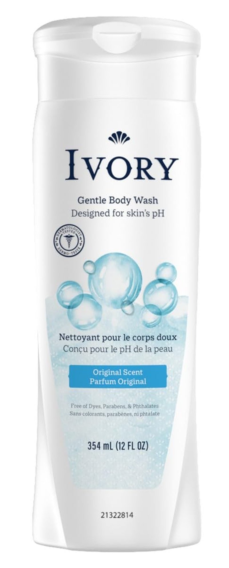 Ivory Mild & Gentle Original Scented Body Wash, 12 Ounce
