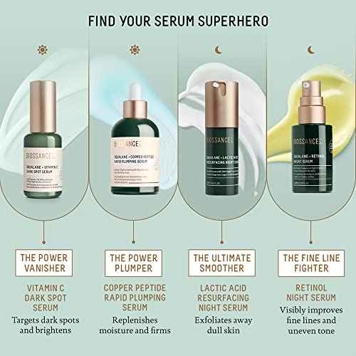 Biossance Squalane + Vitamin C Dark Spot Face Serum ? 10% Vitamin C Serum & White Shiitake ? Hydrating, Fragrance-Free, Non-Irritating, for Daily Use for All Skin Types