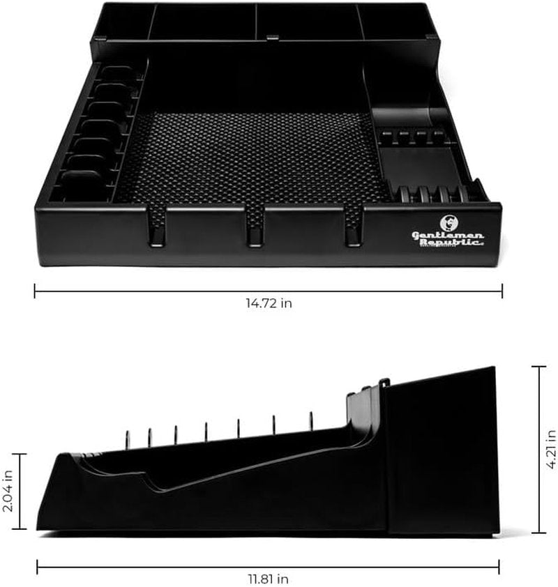 Gentlemen Republic Barber Station Organizer - Multi-Compartment Tray for Clippers & Tools | Black