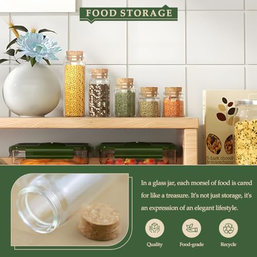 JIUYUE 55 pcs 20 ml Glass Bottle Cork Mini,Jars with Cork Lids (0.7 oz-1.18x1.97 inch)