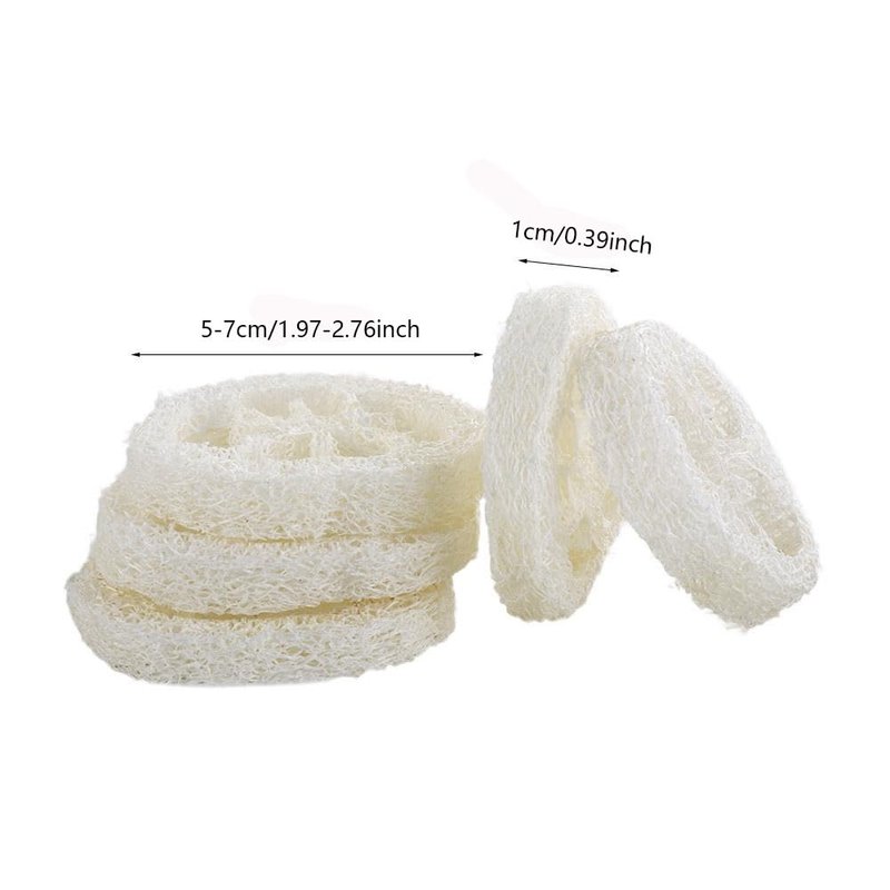 20pcs Natural Loofah Slices of 2in, Reusable Natural Loofah Cuts for Cleaner Sponge Scrubber, Facial Soap Holder and Handmade Loofah Soap Box Tools