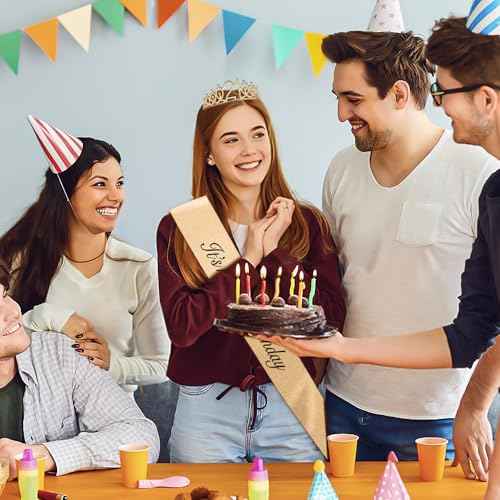 21st Birthday Sash and Crown Gifts for her Tiara for Women Girl 21st Its My Birthday Sash Headband Accessories Decorations