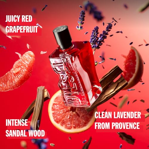 DIESEL D RED, Eau de Parfum & Fragrance Gift Set for Men, Fougere & Aromatic With Notes of Red Grapefruit, Lavender & Sandalwood