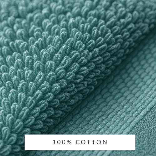 Maisonette Loft Egyptian Cotton Turkish Hand Towels - Soft, Absorbent Washcloths for Face - Ideal Quick Dry Small Towel Wash Cloth Set for Bathroom - (13" x 13", 6 Pack) - Turquoise