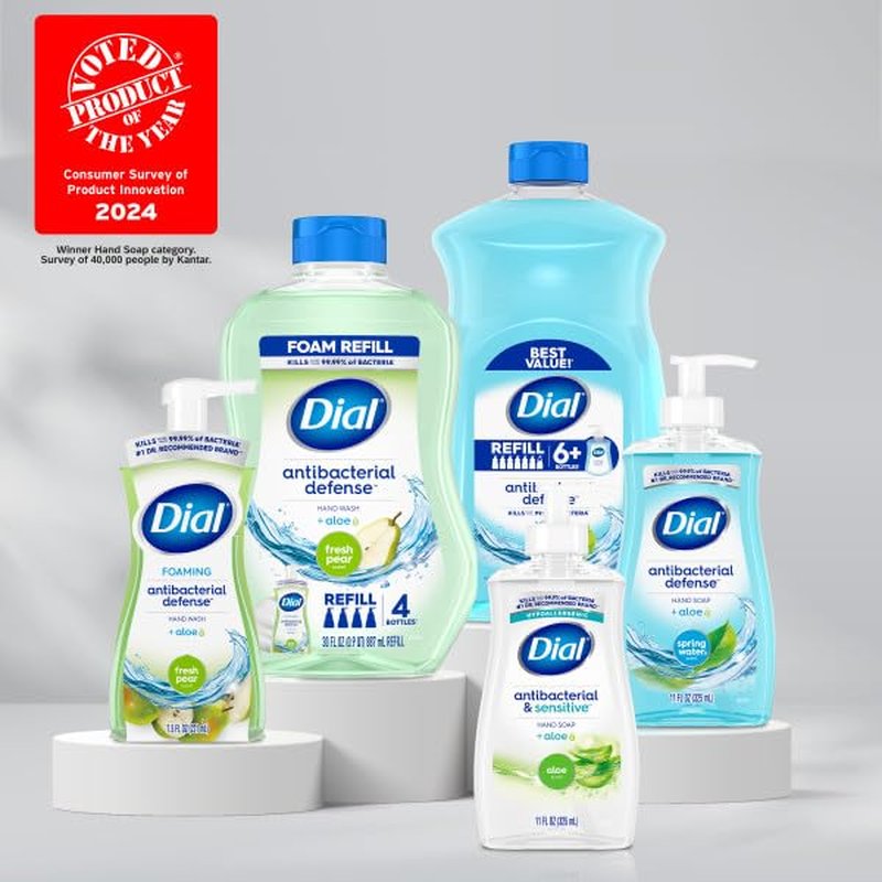 Dial Antibacterial Foaming Hand Wash Refill, Spring Water, 30 Ounce (Pack of 2)