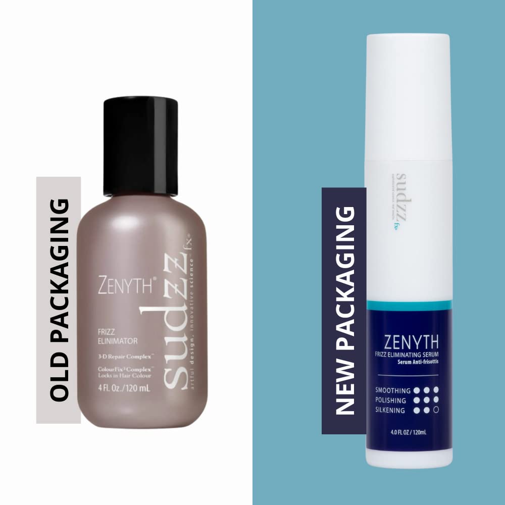 SUDZZFX Zenyth Frizz Eliminator Serum - Heat Protection & Smoothing for Damaged Hair - 4 Fl Oz