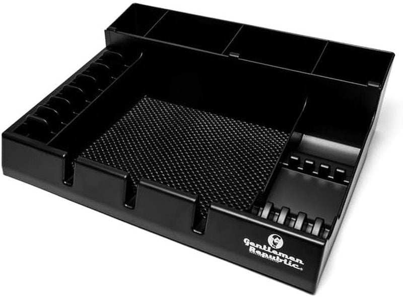 Gentlemen Republic Barber Station Organizer - Multi-Compartment Tray for Clippers & Tools | Black