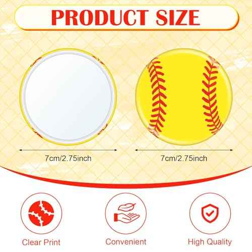40 Pcs Softball Party Favors Softball Gifts for Team Girls Bulk Include 20 Softball Cosmetic Bag 20 Softball Compact Mirror Softball Sport Round Pocket Portable Mirror for Women Girls
